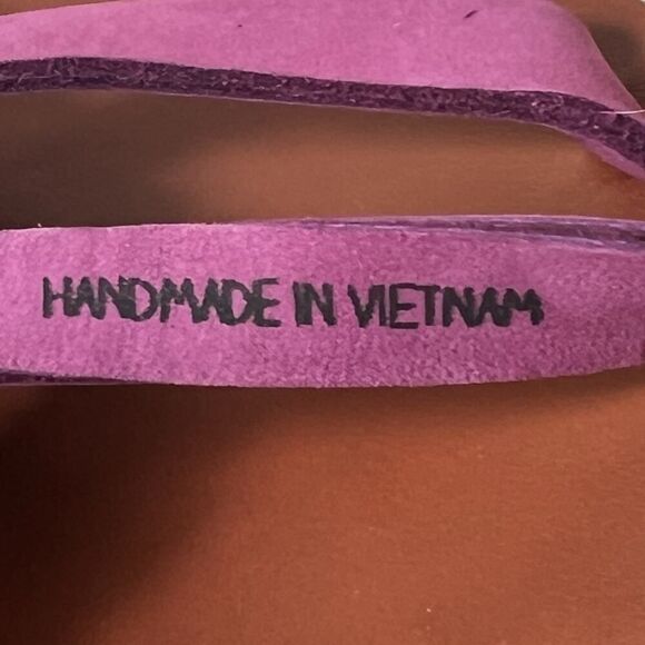 FEELGOODZ Womens Size 6 Summer Sandal Sling Back Pink Leather Thong Handmade New - Picture 9 of 9